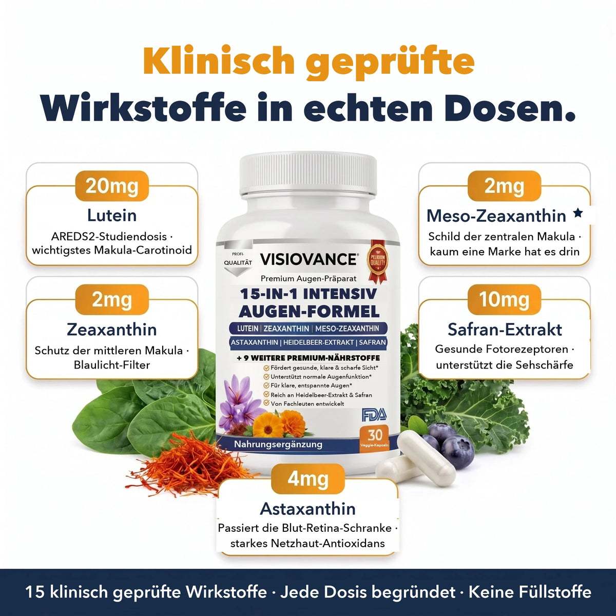 Klinisch geprüfte Wirkstoffe in echten Dosen